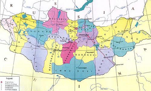 politique carte du mongolie